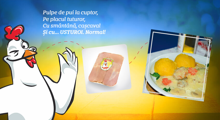 Pulpe de pui la cuptor cu smântână și cașcaval