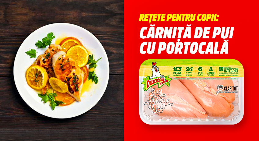 Rețete pentru copii: cărniță de pui cu portocală 
